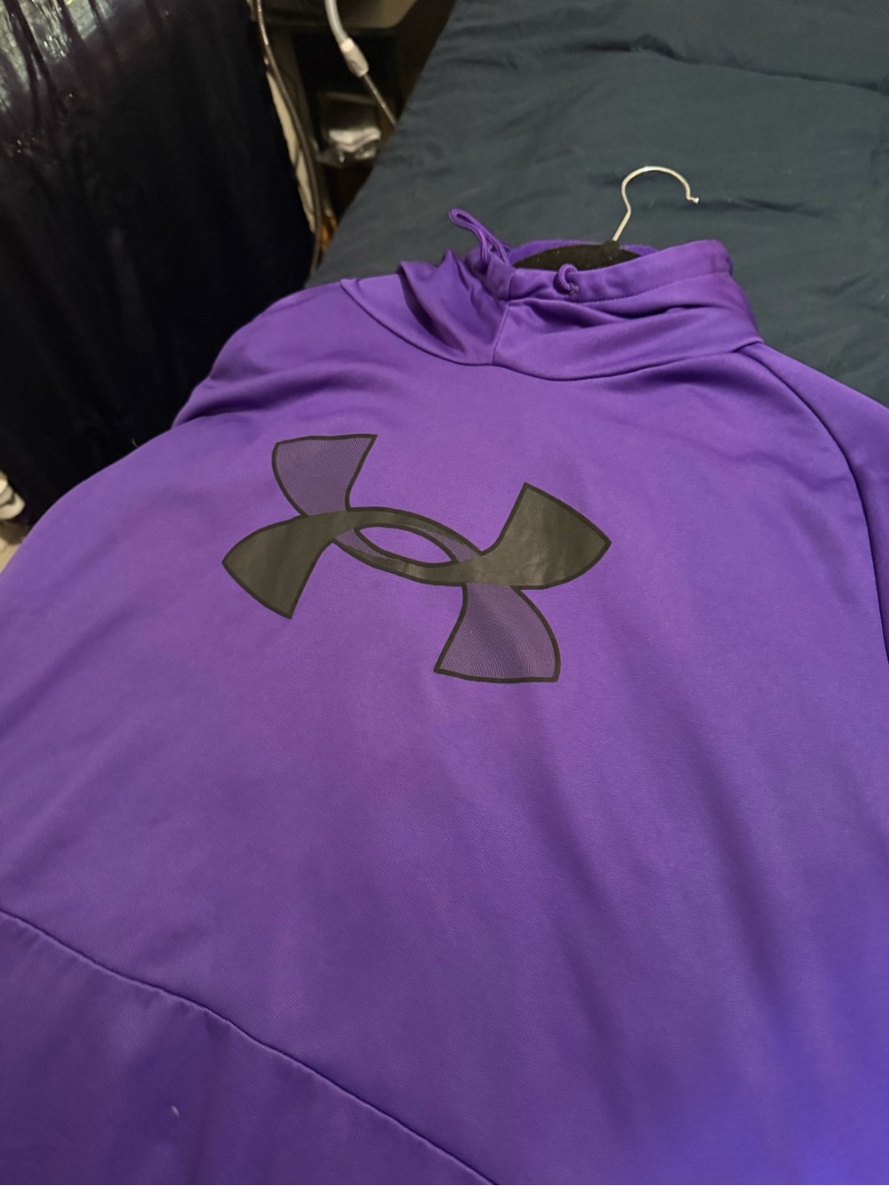 Under Armour Youth Purple Hoodie with Black Logo
